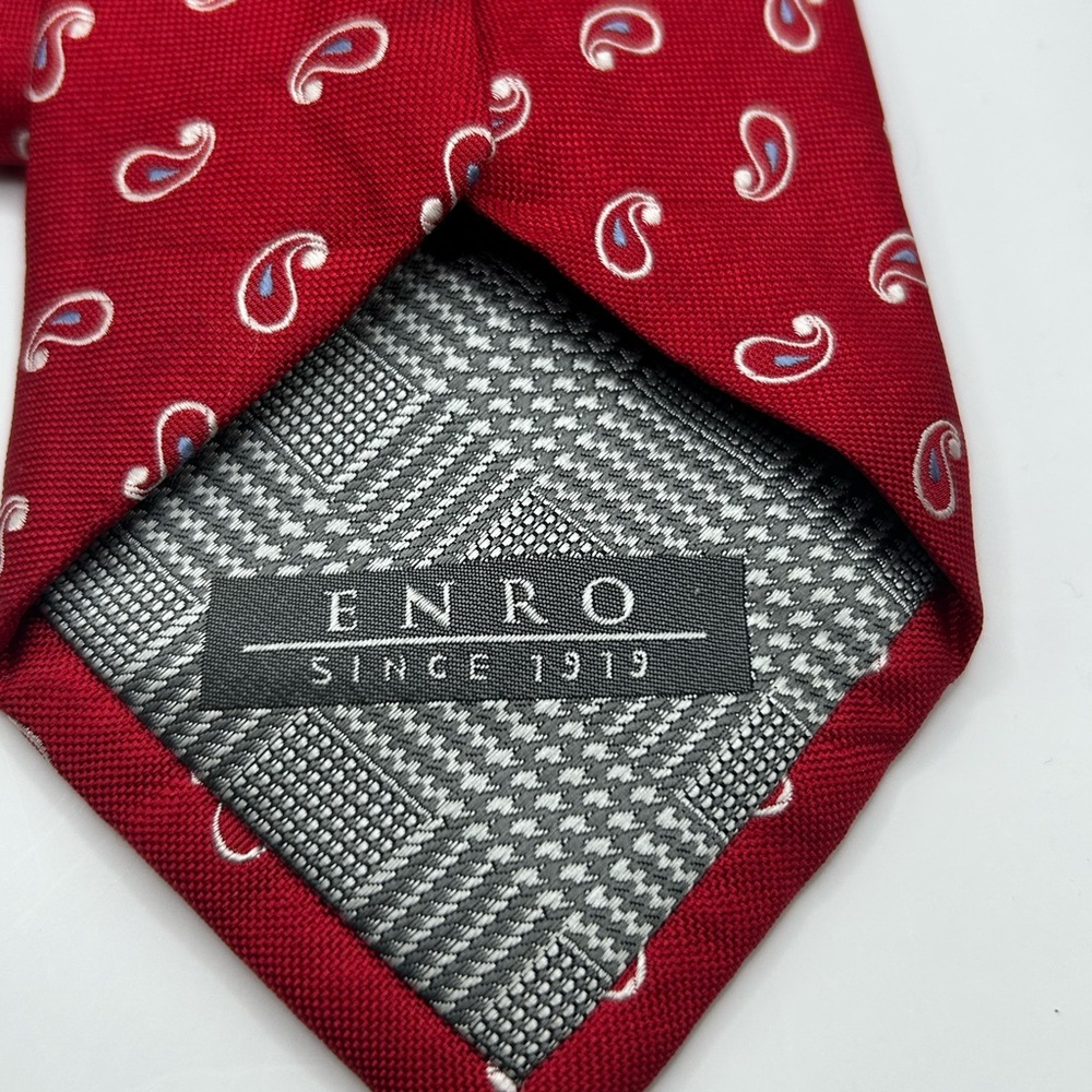 ENRO Red Paisley Men's Tie 100% Silk